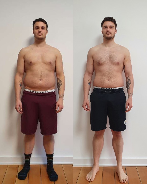 Kundenerfolg Tobias Fettreduktion & Muskelaufbau Vorderansicht- YSFitness